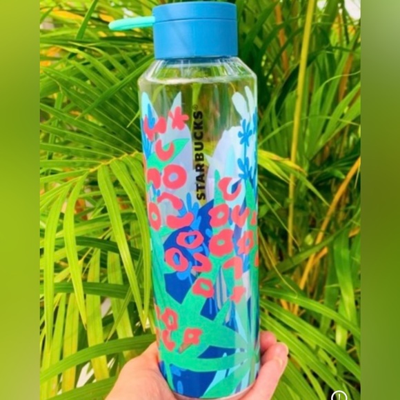 Starbucks Cheetah Water Bottle Tumbler Jungle Floral Animal Plastic Cup New 24oz - Picture 10 of 11